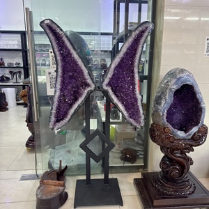 All'ingrosso pietra naturale ametista <span class=keywords><strong>Geode</strong></span> <span class=keywords><strong>Druzy</strong></span> farfalla cristallo di guarigione Craft grappolo di quarzo per la decorazione - Product Image 3