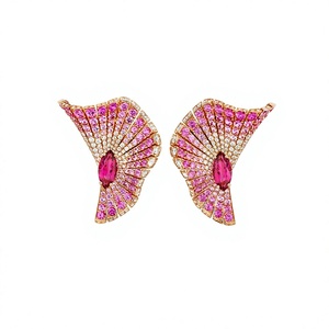 Pendientes vintage hechos a mano de plata de ley 925 chapados en oro de 18k con piedra cultivada en laboratorio, joyería para mujer - Product Image 2