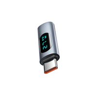 Adaptador USB C Pantalla LED de potencia PD 100W Macho Hembra Tipo C Medidor de potencia rápido Probador Cargador Monitor Extensor Micrófono Altavoz