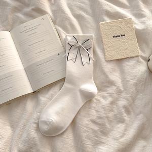 ถุงเท้าผ้าฝ้ายกันการเกิดรอยขาดสำหรับผู้หญิงถุงเท้าเกาะกลางมีโบว์แบบบางน่ารักสำหรับผู้หญิงสำหรับฤดูใบไม้ผลิและฤดูร้อน - Product Image 6