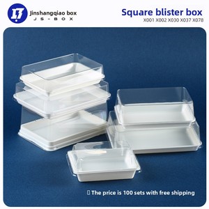 Boîte à pâtisserie carrée de style étranger pour gâteau à la crème à l'ancienne, emballage en plastique PP de qualité alimentaire pour sushis, sandwichs, rouleaux de <span class=keywords><strong>pain</strong></span> Queen Roll - Product Image 5
