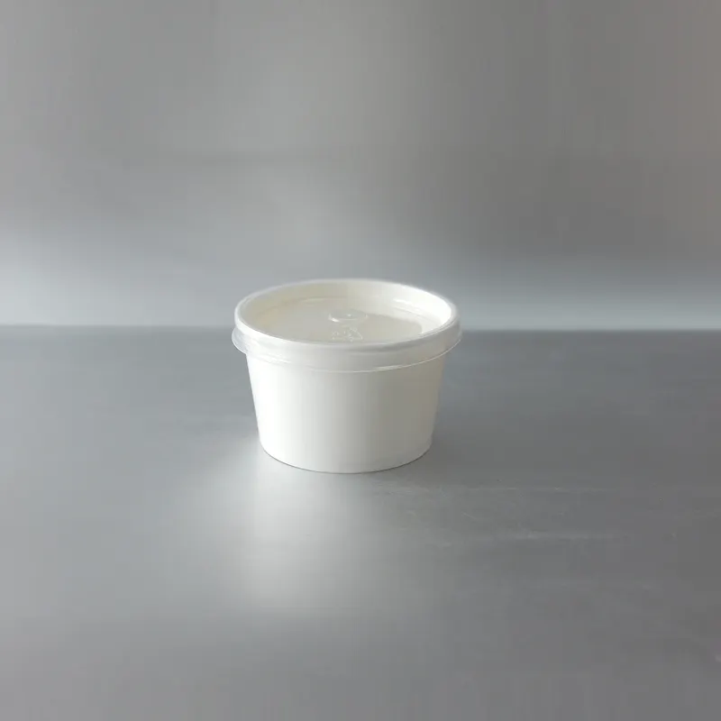 Popular Dispos Custom White Paper Soup Cup for Hot Soup