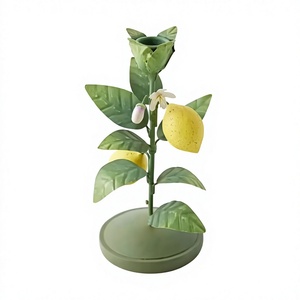 Support de bougie en forme d'arbre citronnier, en métal vert, décoration d'intérieur - Product Image 1