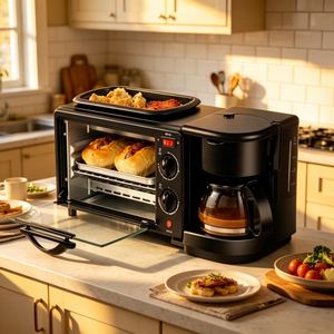 Máquina Multifuncional 3 en 1 para Desayunos, Perfecta para Comidas Rápidas, Tostar y Asar - Product Image 1