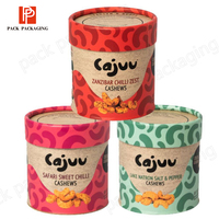 Nouvelle poudre de luxe emballage personnalisé boîte à collation en carton noix de cajou dans cylindre papier bocaux tube pour stockage et présentation