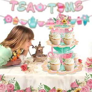 DT0993層ペーパーケーキスタンドペーパーカップケーキディスプレイホームティーパーティー女の子の誕生日パーティー