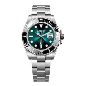 Reloj Mecánico MIGE para Hombre, con Bisel Cronógrafo Superluminoso de Acero Inoxidable 316L, Automático, de Buceo, 100M, con Fecha - Product Image 1