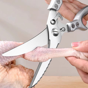 Stainless Steel Kitchen Shears Heavy Duty Chicken Bone Cutters Multi Functional Food Scissors For Butchering Fish And Barbecue - Product Image 3