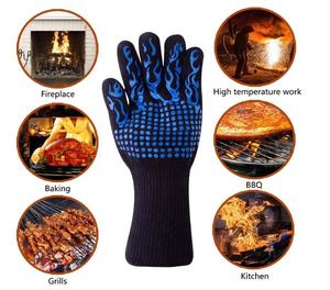 Set Sarung Tangan Silikon Memanggang, Set Sarung Tangan Dapur Warna, Sarung Tangan Penangkap Silikon BBQ <span class=keywords><strong>Pot</strong></span> - Product Image 3