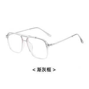 Monturas de Gafas Rectangulares con Aro Completo, Anti Luz Azul, Ligeras, TR90, Unisex, Montura Gris Transparente - Product Image 1