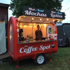 移动餐车咖啡餐饮特许气流快餐拖车设备齐全的冰淇淋电动餐车英国