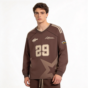 Sudadera Personalizada con Gráficos Tejidos, Resistente al Viento, con Logotipo y Número Impresos, de Alta Calidad, con Cordón Ajustable en el Bajo, para Jóvenes a la Moda - Product Image 2