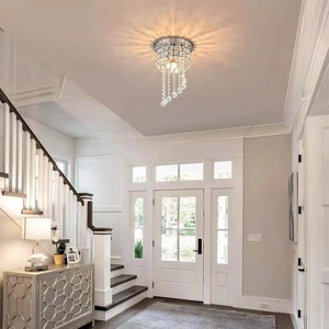 Lustre suspendu moderne de 10 pieds, long lustre en cristal pour plafond haut, idéal pour escalier - Product Image 5