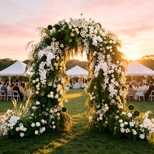 Hot Selling U-Shaped Blue <b>Artificial</b> <b>Flower</b> Arch Silk <b>Hydrangea</b> Greenry Leaves Environment-Friendly Graduation Wedding Ceremony - Product Image 2