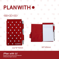 Carnet de notes avec couverture métallique de la série Planwith, bloc-notes à pois avec stylo à bille intégré, planificateur d'horaire quotidien, papeterie