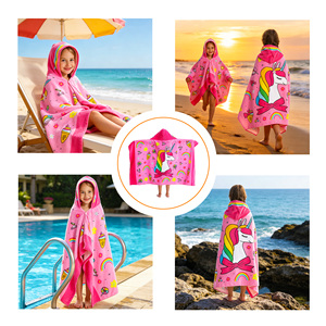 Toalla Poncho con Capucha <span class=keywords><strong>de</strong></span> Bambú y Algodón Suave para Niños, con Diseño <span class=keywords><strong>de</strong></span> <span class=keywords><strong>Personajes</strong></span> <span class=keywords><strong>de</strong></span> Dibujos Animados, para Playa y Natación, Venta al Por Mayor - Product Image 3