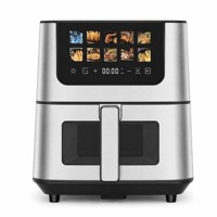 Friteuse à air visible en acier inoxydable 6,5 L, écran tactile numérique, 1500 W, four sans huile, usage domestique/extérieur, électrique (normes françaises/allemandes)
