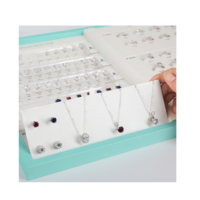 Kit de fabrication de bijoux DIY DK112, anneaux, pierres CZ, collier, boucles d'oreilles, kit de présentation, sélecteur de diamants, émeraude, princesse, coussin