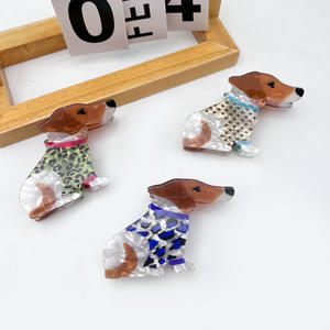 Nouvelle épingle à cheveux 2025 mignonne style coréen, motif dessin animé chiot, cœur doux et girly, pour chiens <span class=keywords><strong>teckel</strong></span> et berger, accessoires capillaires en acrylique - Product Image 2