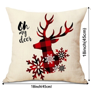 <span class=keywords><strong>Housse</strong></span> de coussin rectangulaire en <span class=keywords><strong>lin</strong></span> imprimé réactif pour canapé, chambre, hôpital – Décoration de Noël et du Nouvel An à motif feuilles de dessin animé - Product Image 5