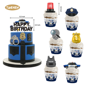 Set dekorasi pesta polisi YACHEN balon lateks polisi Selamat Ulang Tahun BannersHanging putar untuk pesta ulang tahun bertema polisi - Product Image 5