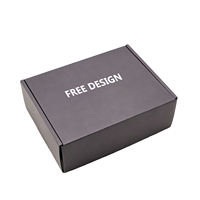 Boîte d'expédition en carton ondulé noir personnalisée avec insert en papier imprimé pour téléphone portable, ordinateur, emballage cadeau avec logo personnalisé