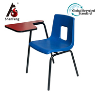 Chaise d'entraînement moderne et robuste personnalisable avec tablette d'écriture, en plastique durable et design ergonomique pour l'école et le bureau à domicile