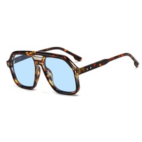 Lunettes de soleil pilote à double pont et monture large Arrow Rice Nail UV400 pour femme, nouvelle mode 2025, style européen et américain pour grands visages