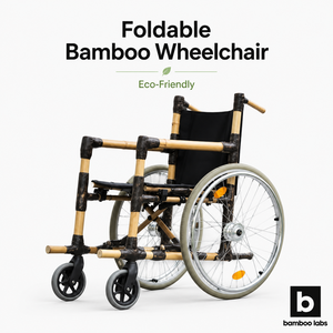Silla de Ruedas Plegable de Bambú Ligera y Portátil, Ecológica, Sostenible, Impermeable, con Capacidad de 120 kg, Ayuda de Movilidad para Viajes - Product Image 6