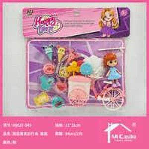 Pacchetto all'ingrosso di 84 bambini 'giocattolo dolce carrello Set con bambola e accessori di plastica - Product Image 1