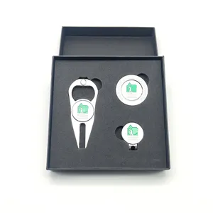 Wholesales Custom Logo Golf Practice Gift Set Tee Ball Markers Divot Tool Hat Clip Accessories Golf Set