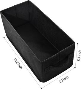 Modern CD Holder Basket <b>Bins</b> Foldable Bag Packaging <b>Rectangle</b> Black Storage Box Organizer with Lids - Product Image 2