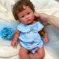 Poupées reborn en silicone à texture de peau réaliste, poupée bébé fille avec des cheveux bouclés bruns, détails des veines, anatomiquement correctes, jouet pour enfant