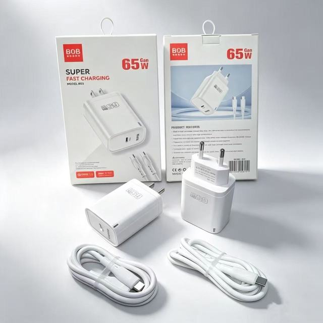 EU US Plug 65W USB C Wall Charger USB Type C PD Quick Charge 65W Cell Phone USB-C Fast Travel Adapter With Type-c Cable