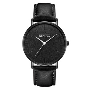 Barato al por mayor reloj de <span class=keywords><strong>Ginebra</strong></span> de la banda de cuero pu casual simple los hombres de cuarzo reloj de pulsera - Product Image 4