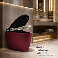 WC intelligent de luxe moderne de haute qualité avec réservoir intégré, bidet en céramique, siège chauffant et fonction basse pression d'eau