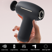 Pistolet de massage sans fil chauffant à percussion vibrante pour tissus profonds, 6 vitesses, 4 têtes de massage, mini pistolet de massage pour détendre les muscles des jambes, des mains et du cou