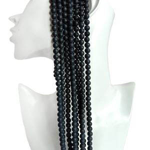 Black Rondle Onyx Gemstone <span class=keywords><strong>loisirs</strong></span> <span class=keywords><strong>créatifs</strong></span> et bijoux bricolage pierres semi-précieuses - Product Image 2