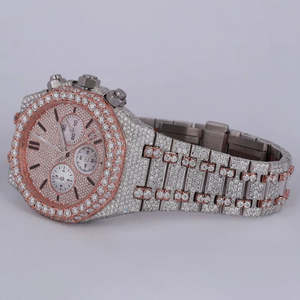 Moissanite 50.50 CT Round Cut Diamond Victorian <b>Watch</b> for Men Women Steel Case Movement Analog Dial Display - Product Image 4