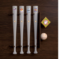 Gobelet de bière en plastique de 600 ml (24 oz) en forme de bâton de baseball, avec logo personnalisé, paille intégrée, gobelet fantaisie pour stade de baseball, bar, fête