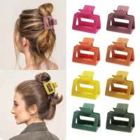 Petites pinces à cheveux carrées en plastique mat de 5 cm |   Pinces à cheveux antidérapantes de style européen pour femmes, pour cheveux épais, utilisation en soirée |   Carton