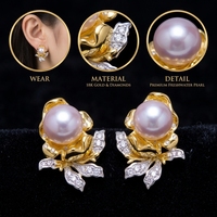 Boucles d'oreilles minimalistes à perle unique grande et fixe, clous d'oreilles ronds en perle pour femme, bijoux pour le bureau, les rendez-vous et les fêtes, commande en gros