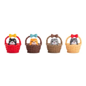 Figurines de chat miniatures en forme de panier, moulées par injection, ornements décoratifs pour la maison, cadeaux d'anniversaire Depeng Crafts - Product Image 5