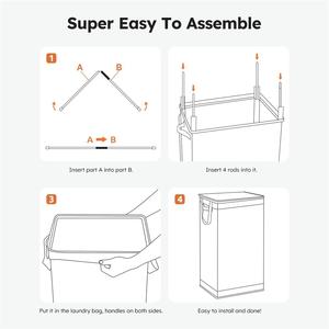 Cestas para <span class=keywords><strong>Ropa</strong></span> <span class=keywords><strong>Sucia</strong></span> CF Laundry de 100L, Cesta de <span class=keywords><strong>Ropa</strong></span> Plegable Grande y Alta con Tapa y <span class=keywords><strong>Bolsa</strong></span> Extraíble para Baño - Product Image 6