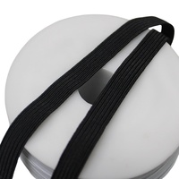 Élastique Tressé Plat 10mm en Polyester et Caoutchouc Noir et Blanc, Écologique, en Gros, pour Maillots de Bain