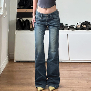 <span class=keywords><strong>Jeans</strong></span> <span class=keywords><strong>Skinny</strong></span> Lavati a <span class=keywords><strong>Vita</strong></span> <span class=keywords><strong>Bassa</strong></span> con Bottoni, Vestibilità Slim, Personalizzabili ODM, Versatili e Casual per Ragazze alla Moda - Product Image 5