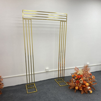 Arche Métallique Carrée Dorée pour Fête de Bébé, Support Floral, Tailles Personnalisables, Idéale pour Décoration de Scène de Mariage - Offre Spéciale