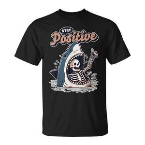 T-shirt Stay Positive Shark Lover Wildlife Ocean Sea Animal - Product Image 1