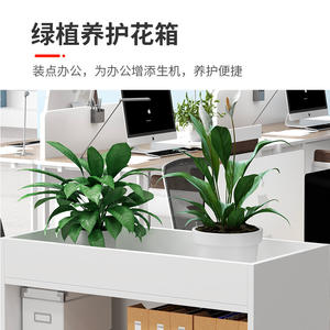 Meuble de séparation de bureau moderne avec jardinières, unité de rangement multi-compartiments durable pour la décoration et l'organisation de l'espace de travail - Product Image 5