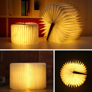 Lámpara de Libro de Madera Personalizable de Venta Directa de Fábrica, Lámpara de Mesa de 5 Colores, Lámpara de Noche LED de Papel Plegable - Product Image 3